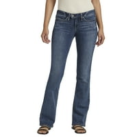Co. Silver Jeans Co. Womenенски вторник со низок пораст Тенок фармерки за подигање, големини на половината 24-34