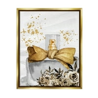 Sumbell Industries Gritty Floral Perfume шише Спеклиран Глам Дизајн Графичка уметност Металик злато лебдечко врамено платно