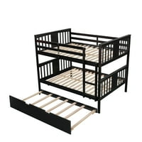 Aukfa полн над целосен кревет - со двојна големина и скалила за детска спална соба - боја на еспресо