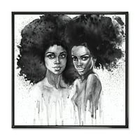 Дизајнрт „Портрет на афро -американска жена xi“ модерна врамена платно wallидна уметност печатење