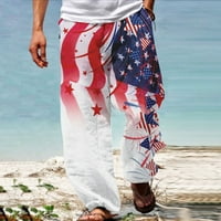 Нова Мода, Аксхд Летен Ден На Независноста 3д Печатење Еластична Половината Панталони Дозвола Фустан Панталони За Мажи Бела Црвена 8