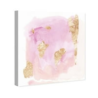 Студиото Wynwood Апстрактна wallидна уметност платно „Пинк среда“ акварел - розова, злато