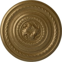 Екена Милхаурд 1 4 ОД 1 2 П бисер таванот медалјон, рачно обоено бледо злато