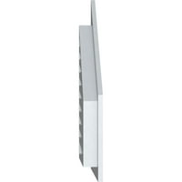 Ekena Millwork 30 W 32 H половина врв на врвот на левиот терен: Функционален, PVC Gable Vent W 1 4 рамка за рамна трим