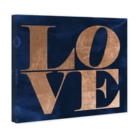 Wynwood Studio Typography and Cotes Wall Art Canvas Prints 'Solid Gold Bopper Love' Loveубовни цитати и изреки - злато, сино