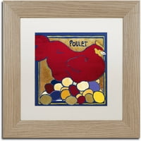 Трговска марка ликовна уметност Poulets II Canvas Art by Color Bakery White Matte, рамка за бреза