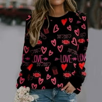 Женски Принт Дуксер Со Долги ракави Секојдневен Пуловер На Блуза ве Молиме купете една или две големини нагоре