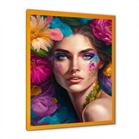 DesignArt Floral Sensual Woman Portrete v врамена wallидна уметност