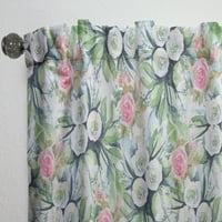DesignArt 'Цвеќиња со зелени лисја xii' Цветна панел за завеси