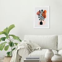 Wynwood Studio отпечати цвет и лисја цветни и ботанички ботаники wallидни уметности платно печати портокалово пастелно црно 13x19