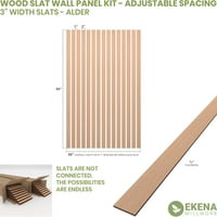 Ekena Millwork 94 H 1 4 T прилагодливо срамно -панел за панели на панелот W 3 W SLATS, ALDER