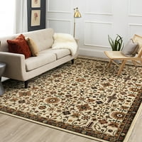 Мохавк домашен монавен ткаен килим во затворен простор, крем, 5 '8'