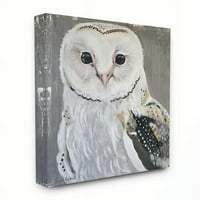 Sulpell Home Décor Owl Портрет бело сиво сликање на животни платно wallидна уметност од Сузи Редман