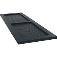 Ekena Millwork 15 W 46 H TRUE FIT PVC два панел шеврон модерен стил фиксни ролетни за монтирање, без starвездени ноќни сини