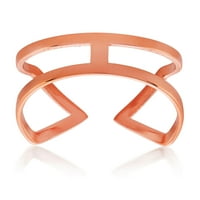 Розово позлатен геометриски не'рѓосувачки челик отворен прстен