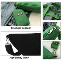 Мода едноставна еднобојна платно мала чанта нов западен стил рамо закачена платнена чанта