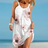 Фустан за сонце За Жени Макси Миди Плажа Лизгање Мода Без Ракави Камиза Полите Лабави Дами Секојдневни Фустани Плус Големина