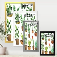 DesignArt 'Осум куќни растенија во традиционалното врамено уметничко печатење во Клејпоти