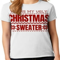 Графичка Америка празничен празник Ова е мојата грда божиќна џемпер женска графичка маица