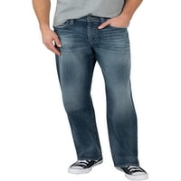 Сребрени фармерки копродукции машка Горди лабава се вклопуваат фармерки со права нозе, големини на половината 28-44