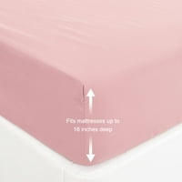 Уникатни поволни цени за четкан микрофибер опремен лист за кревет розова кралица