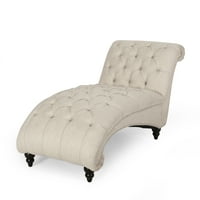 Нобл Хаус Хаммет во затворено копче Tufted Chaise Lounge, јаглен