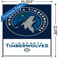 Минесота Тимбервулфс - Лого Ѕид Постер со Притискање, 14.725 22.375