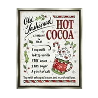 Старомодни индустрии за старомодни топло какао за готвење Упатства за готвење сјајни сиви врамени пловечки платно wallидна уметност,