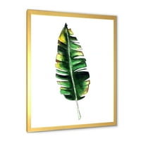 DesignArt 'Single Banana Leaf на бела' Bhememian & Eclectic Framed Art Print