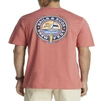 Машка графичка маичка со кратки ракави со солена вода