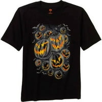 Среќни момчиња за Ноќта на вештерките Црн сјај во темно страшна маица од тиква од тиква