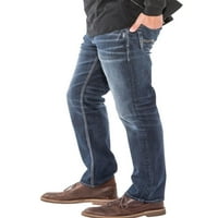 Сребрени фармерки копродукции Машки Алан Слим се вклопуваат со фармерки со права нозе, големини на половината 30-42