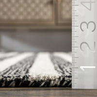 Нулум Нарелл мулти -шарена волна област килим, 4 '6', темно сива боја