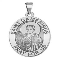 Свети Камеринус Овален Верски Медал - - 14к Бело Злато