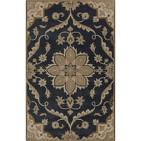 Уметнички ткајачи цветни традиционални килими, црни
