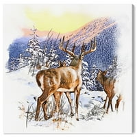 Wynwood Studio Nature and пејзаж wallидни уметности Платно отпечатоци „Елеганција на снегот“ snowscapes - кафеава, бела