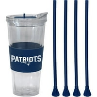 22oz NFL New England Patriots Patriots слама со слама со обоени пропелери за замена