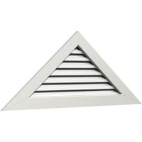 Ekena Millwork 64 W 24 H Триаголник Гејбл Вентилак Функционален, PVC Gable отвор со 1 4 рамка за рамна трим
