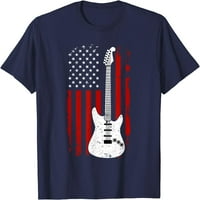 Гитара Американско Американско Знаме Музички Плеер Електричен Гитарист Подарок Маица