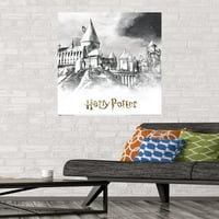 Волшебничкиот Свет: Хари Потер - Илустриран Хогвортс Ѕид Постер, 22.375 34