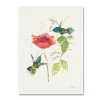Трговска марка ликовна уметност „Teal Hummingbirds II цвет“ платно уметност од Кејти Пертит