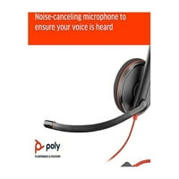 Поли - Blackwire-Жичен, Едно Уво Слушалки Со Бум Микрофон-USB-а за да се поврзете со вашиот И Или Mac