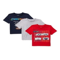 Кратка графичка маица за кратки ракави на Oaks Boys, 3-пакет, големини 4-7