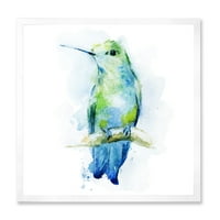 DesignArt 'Colibri Bird на филијала' Традиционална врамена уметничка печатење