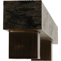 Ekena Millwork 8 H 8 D 60 W Sandblasted Fau Wood Camplace Mantel Kit W alamo Corbels, Premium AdEd