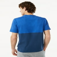 Бесплатно склопување машка маица со бои со џеб на градите