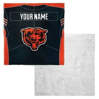Chicago Bears NFL Jersey персонализиран свилен допир Шерпа Фрли ќебе, 50 60