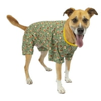 Живописна облека за кучиња, пад зелена шума пижама, за кучиња, голема големина