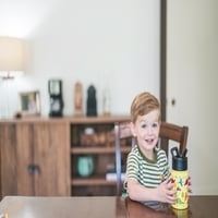 Едноставен модерен самит Детски деца со шише со вода со капаче од слама - вакуум изолиран не'рѓосувачки челик - Флорист