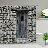 Рурална Зграда Сценографијата Туш Завеси Шпанија Мал Град Природен Пејзаж Бања Завеса Постави Позадина Ѕид Декор Со Куки